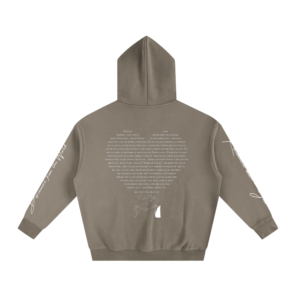 I LOVE YOU - Oversized Heart-Lyric Hoodie