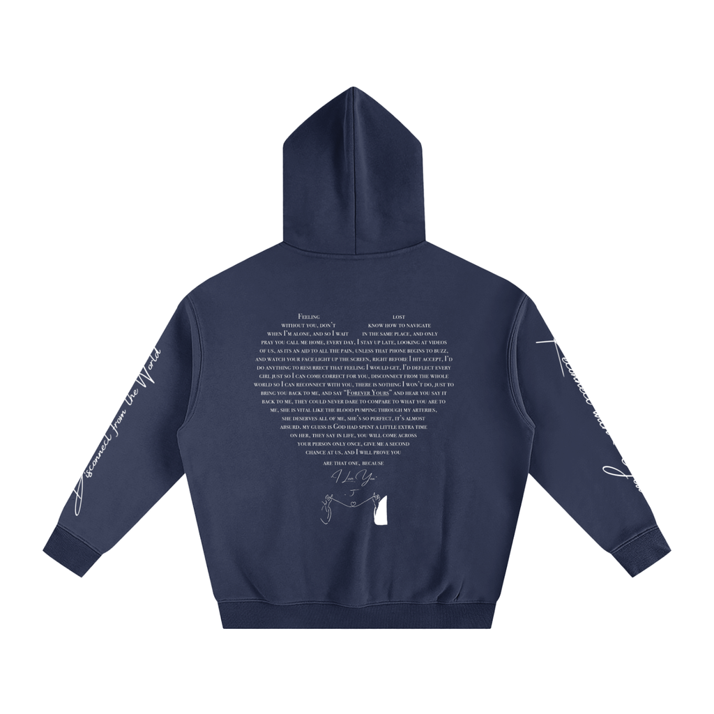 I LOVE YOU - Oversized Heart-Lyric Hoodie