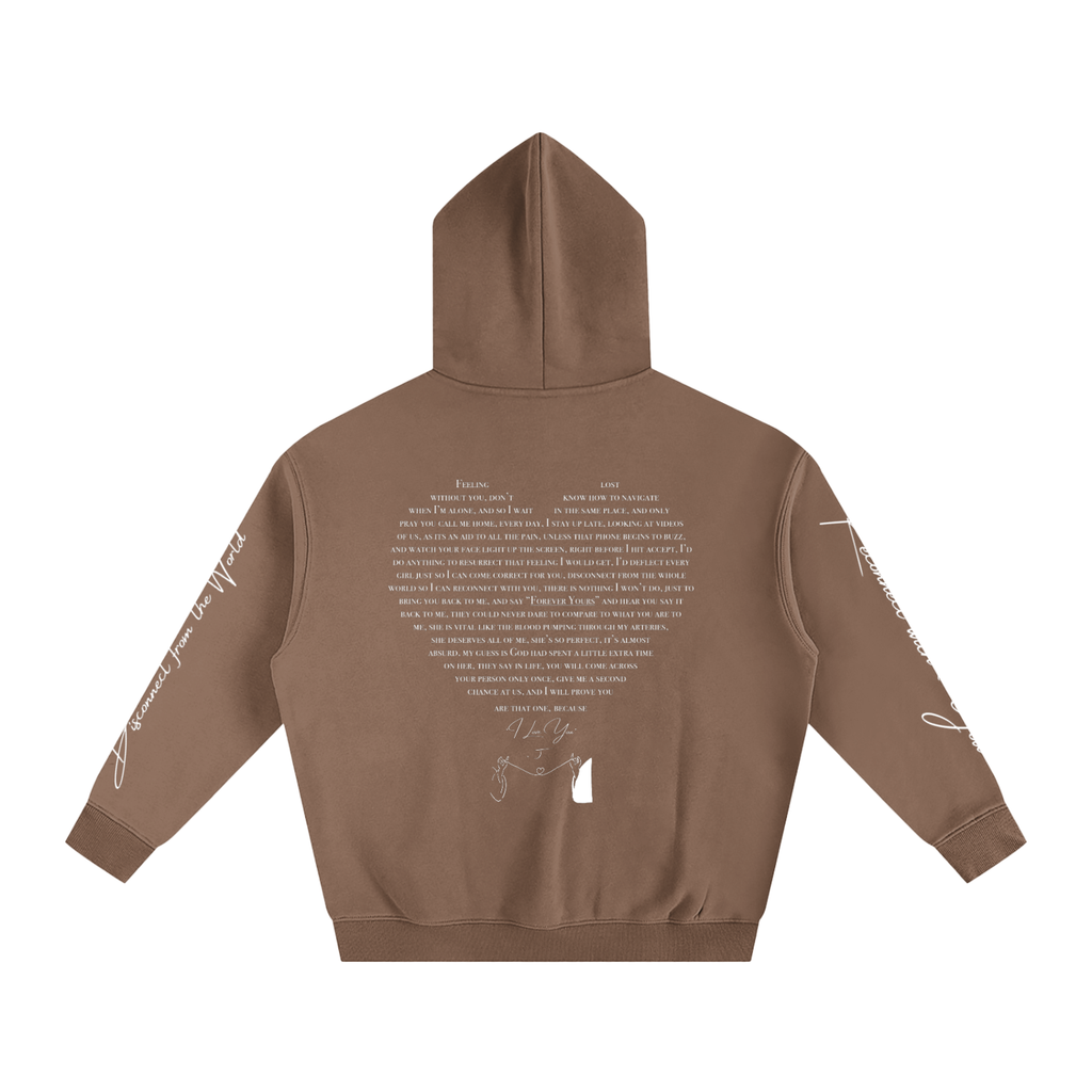 I LOVE YOU - Oversized Heart-Lyric Hoodie