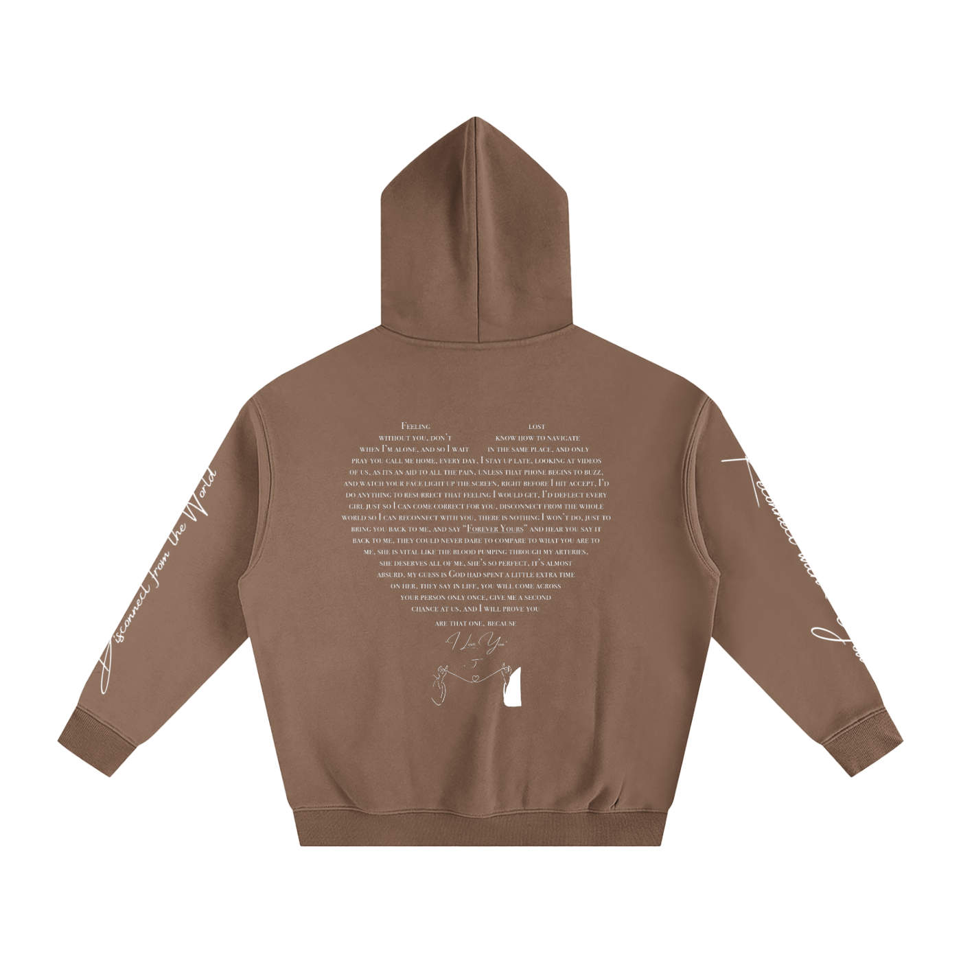 I LOVE YOU - Oversized Heart-Lyric Hoodie