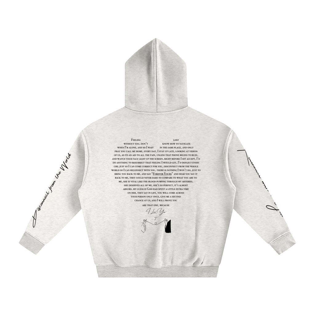 I LOVE YOU - Oversized Heart-Lyric Hoodie