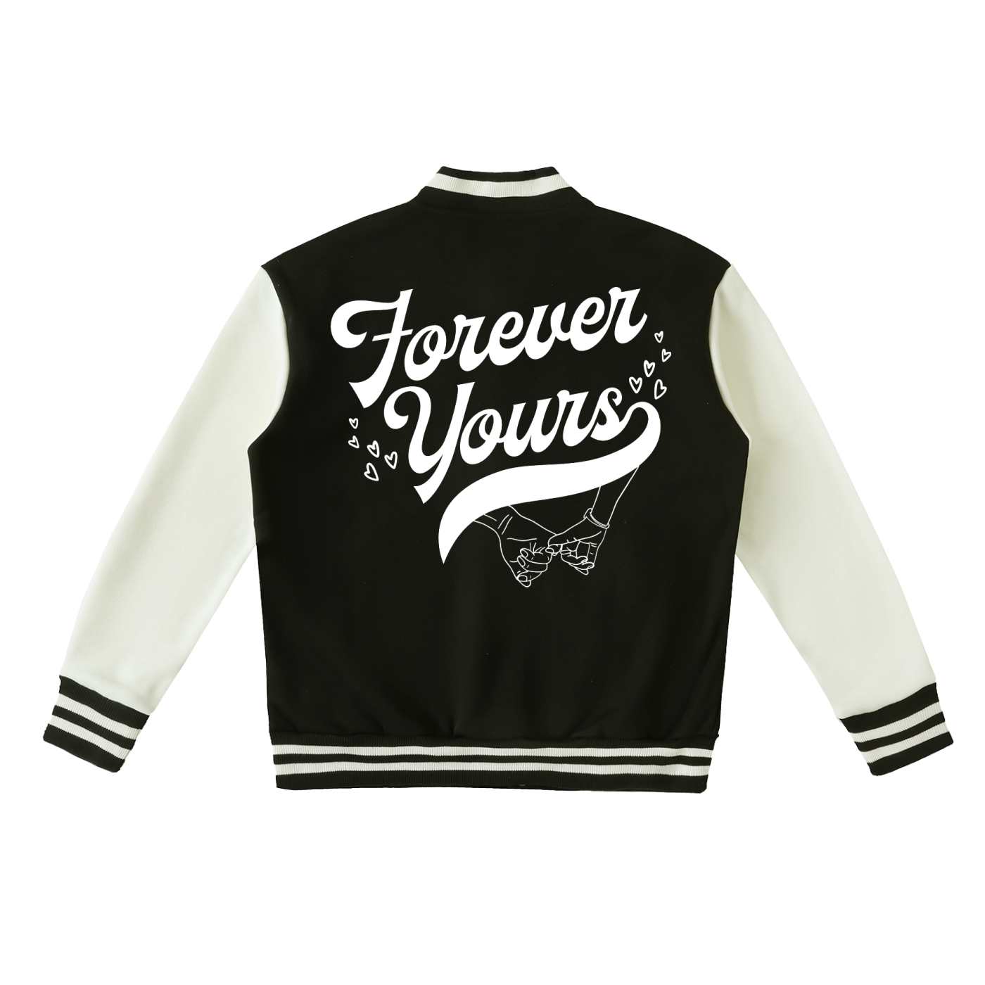 Forever Yours - Two-Tone Fleeced Varsity Jacket