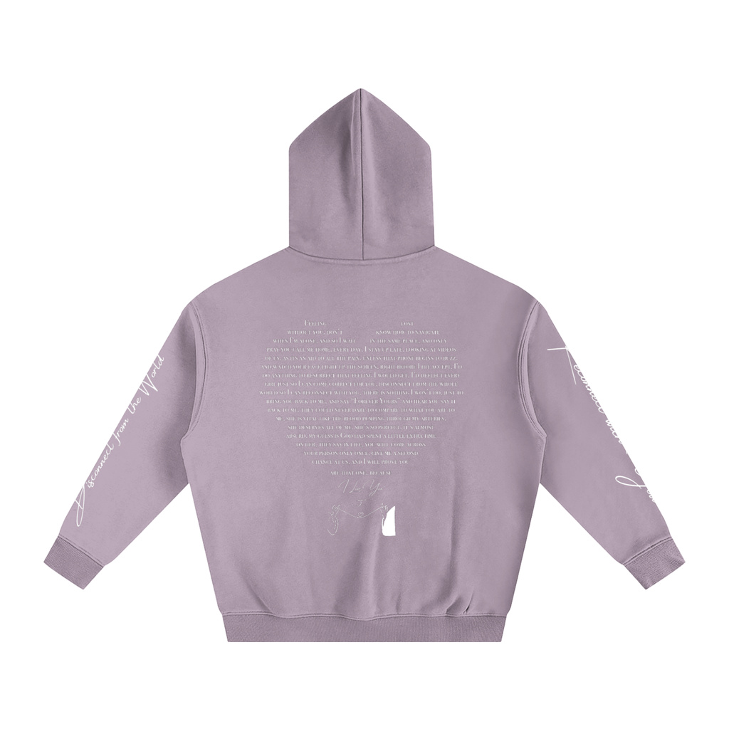I LOVE YOU - Oversized Heart-Lyric Hoodie