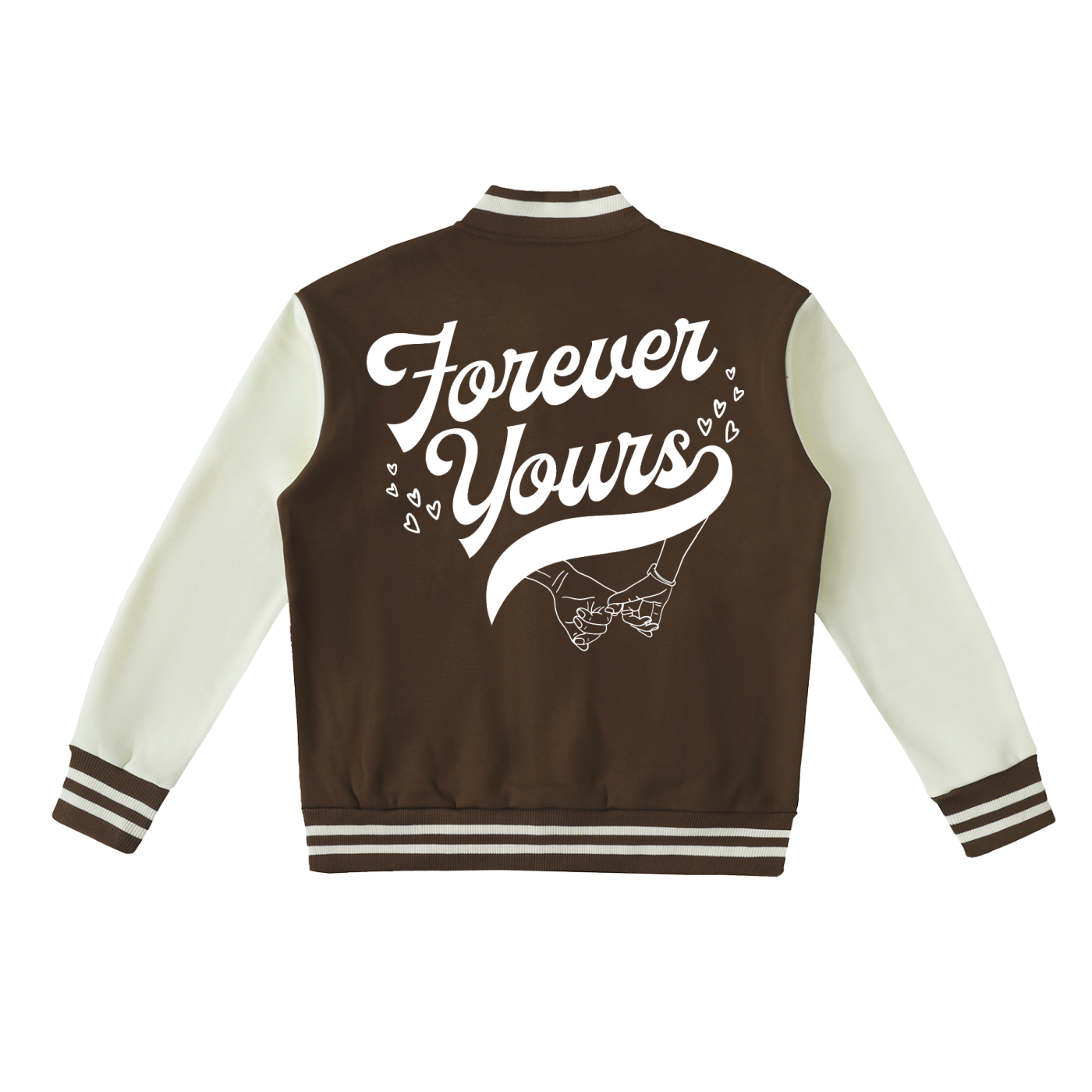 Forever Yours - Two-Tone Fleeced Varsity Jacket