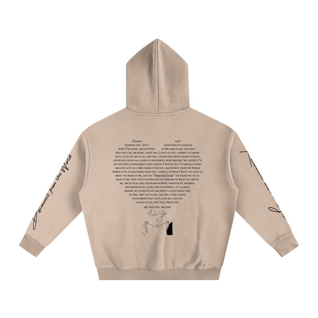 I LOVE YOU - Oversized Heart-Lyric Hoodie