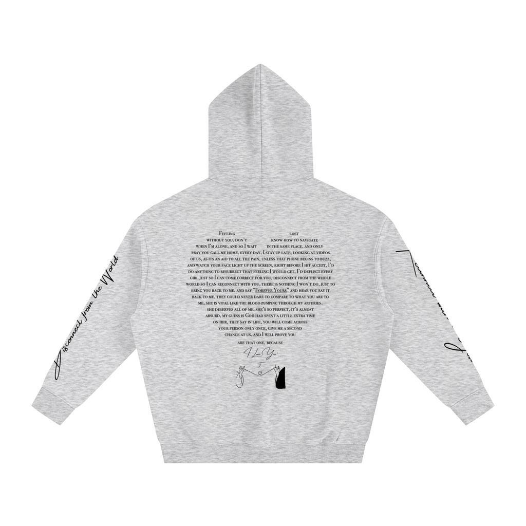 I LOVE YOU - Oversized Heart-Lyric Hoodie