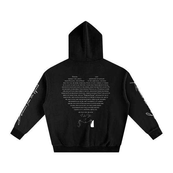 I LOVE YOU - Oversized Heart-Lyric Hoodie