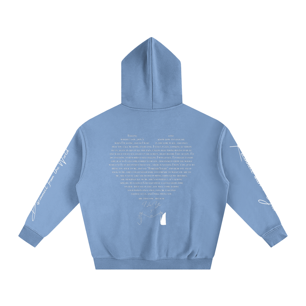 I LOVE YOU - Oversized Heart-Lyric Hoodie