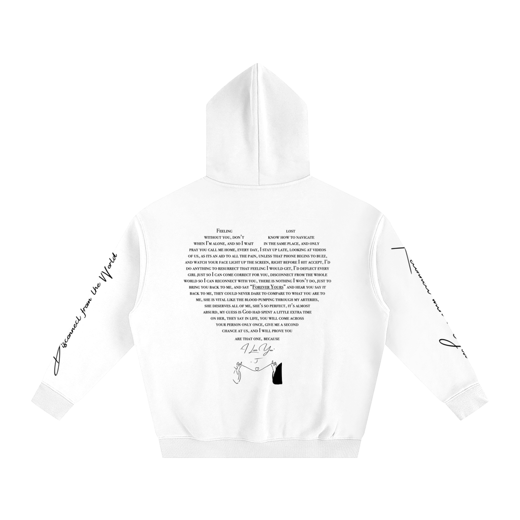 I LOVE YOU - Oversized Heart-Lyric Hoodie